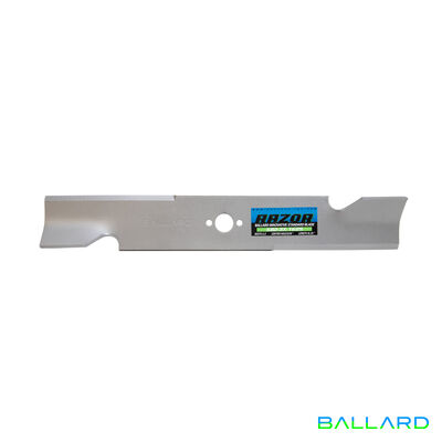 Silver Mower Blades:  16 1/4" Long,  2.5" Wide,  13/16" Center Hole and 1/4" Side Holes,Thickness- .203"(Three Blades)