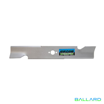 Mower Blades:  16 1/4" Long,  2.5" Wide,  13/16" Center Hole and 1/4" Side Holes,Thickness- .203"(Three Spindles)