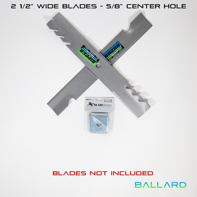 X Blade Dual Pack (2 ½” wide blade - 5/8″ center hole - 2 pack 1 mower)