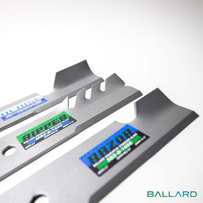 Silver Mower Blades:  20.5" Long,  2.5" Wide,  15/16” Center Hole, Thickness- .250"(Three Blades)