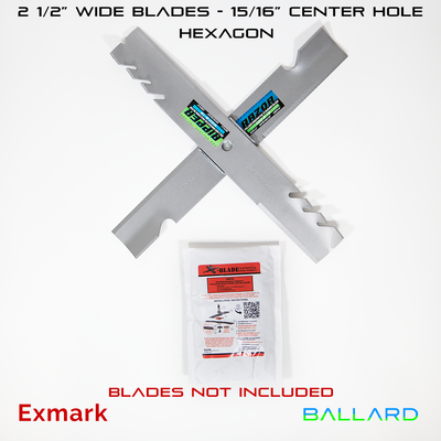 X Blade Triple Kit Hexagon (2 ½” wide blade - 15/16″ center hole - 3 pack 1 mower)